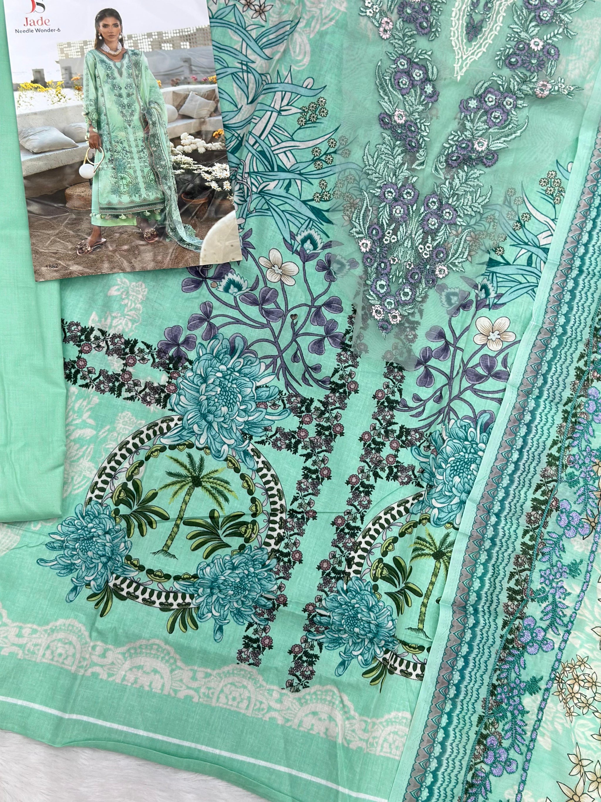 1003 Unstitched Casual Lawn Suit