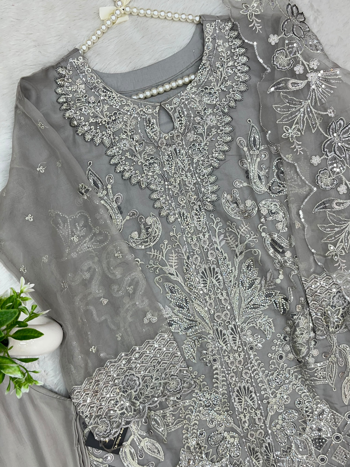 1430 Heavy Pakistani Partywear - Grey