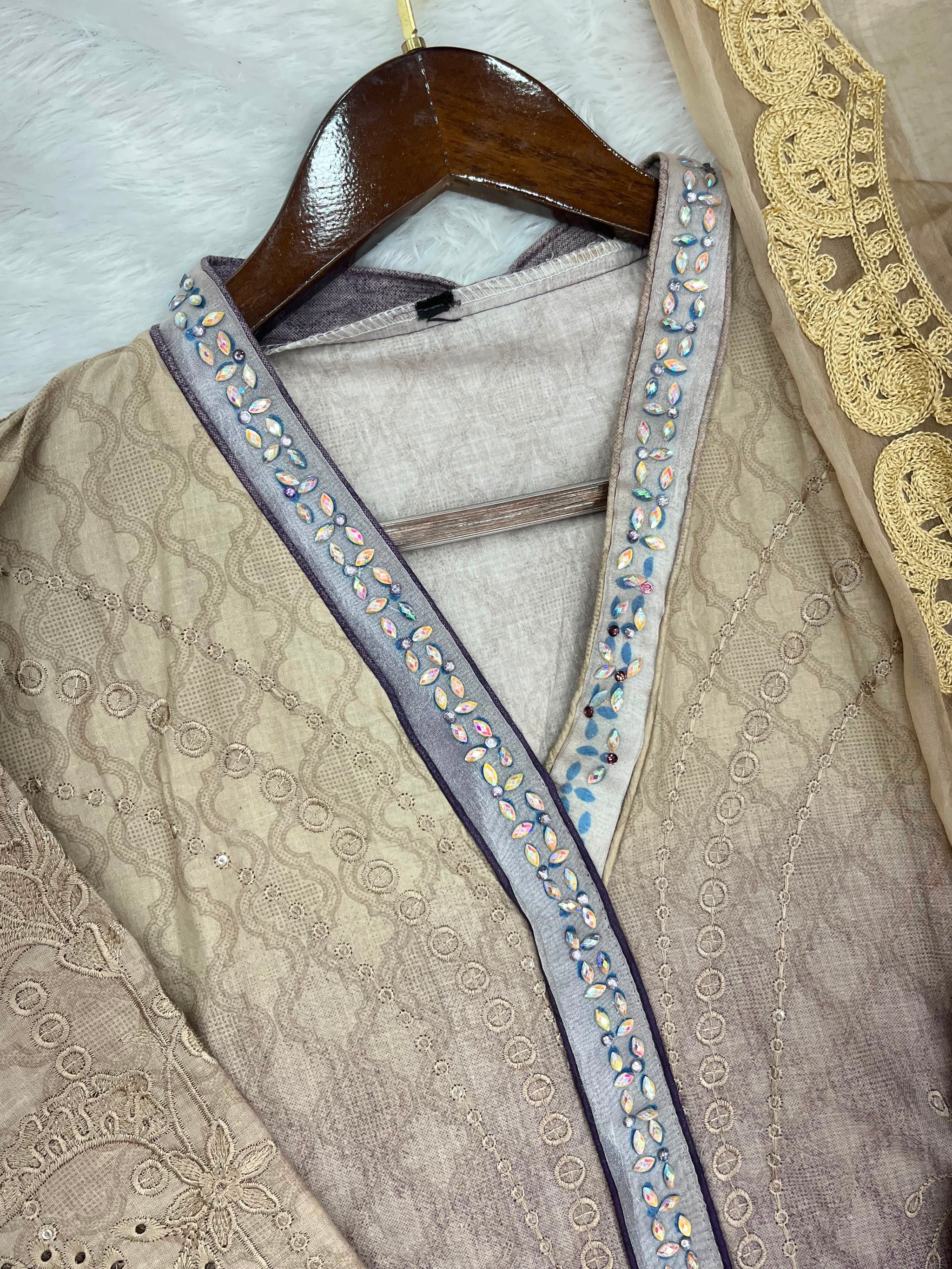 1327 Maria-B Pakistani Lawn Suit - Purple