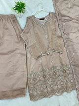 1428 Heavy Pakistani Partywear - Nude Peach