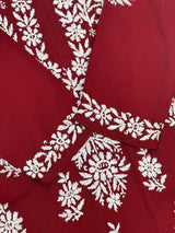 664 Lucknowi Palazzo Set - Dark Red