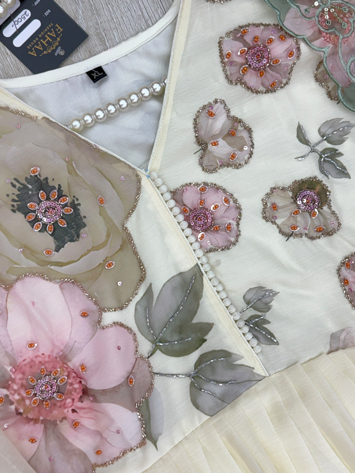 1457 Floral Gown Set - Sage Green