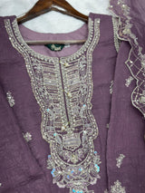 655 Pakistani Party-wear Gharara Set - Dusty Plum