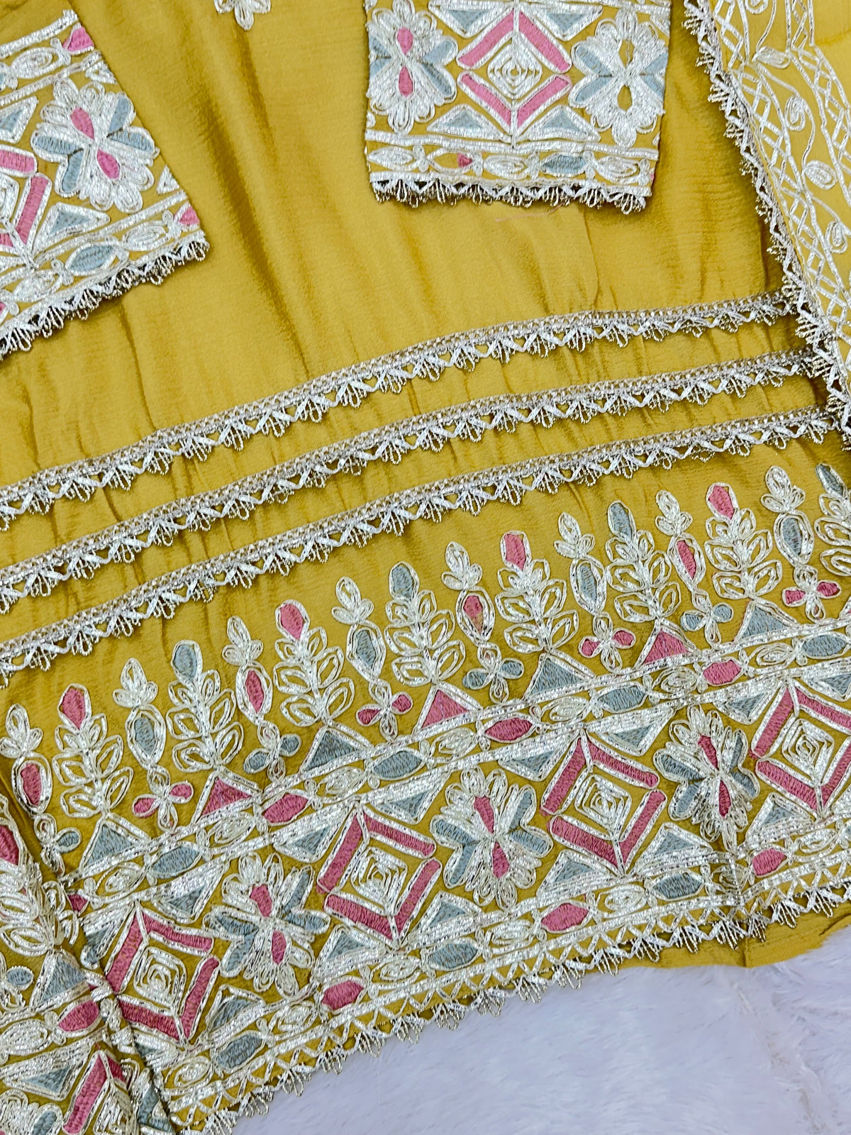 1435 Heavy Pakistani Partywear - Mustard Yellow