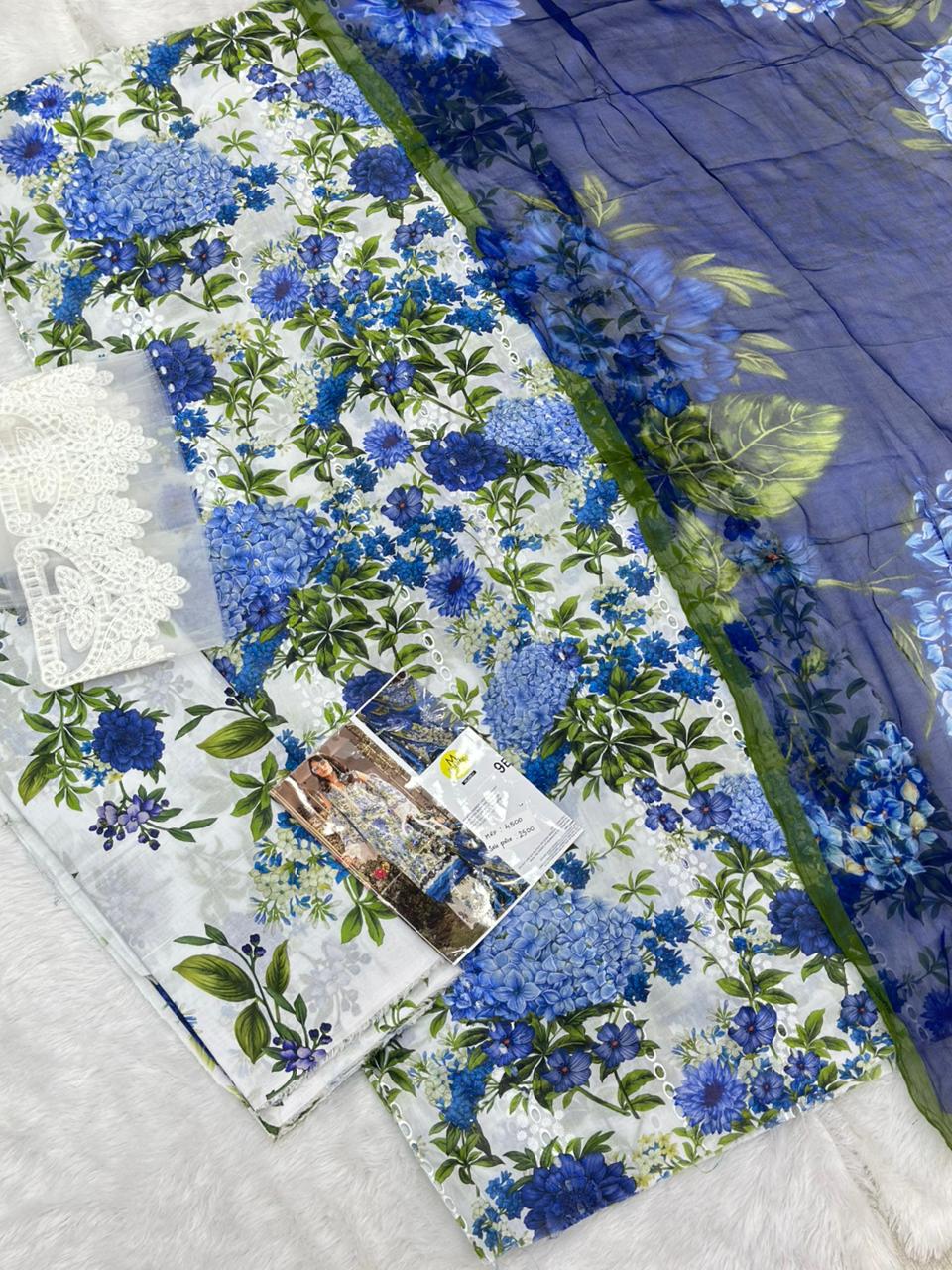 883 Unstitched OG Maria.B Mprints 3pc lawn suit