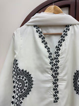 1338 Pakistani Embroidered Coord Set - White