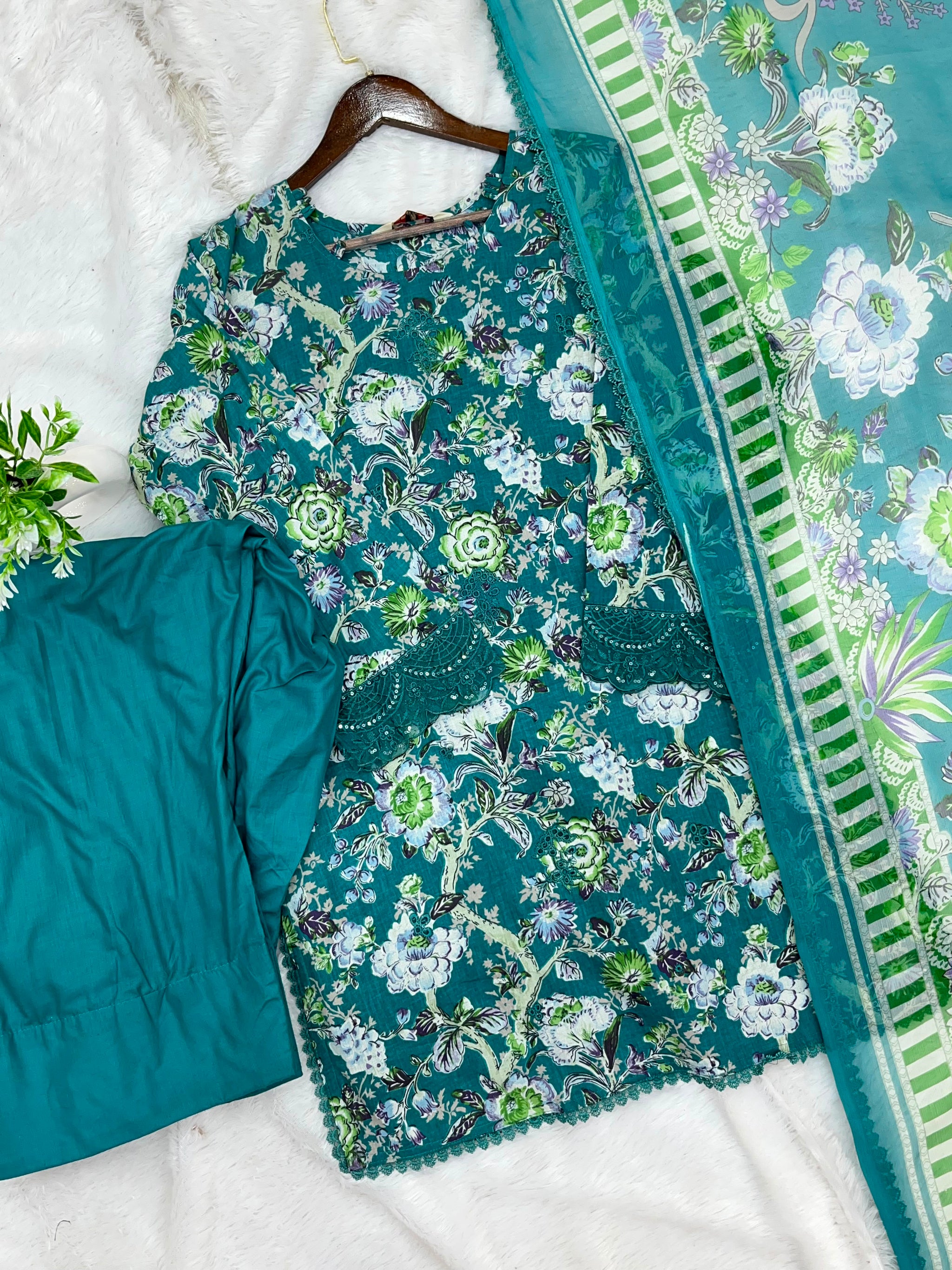 1337 Pakistani Lawn Suit - Purple