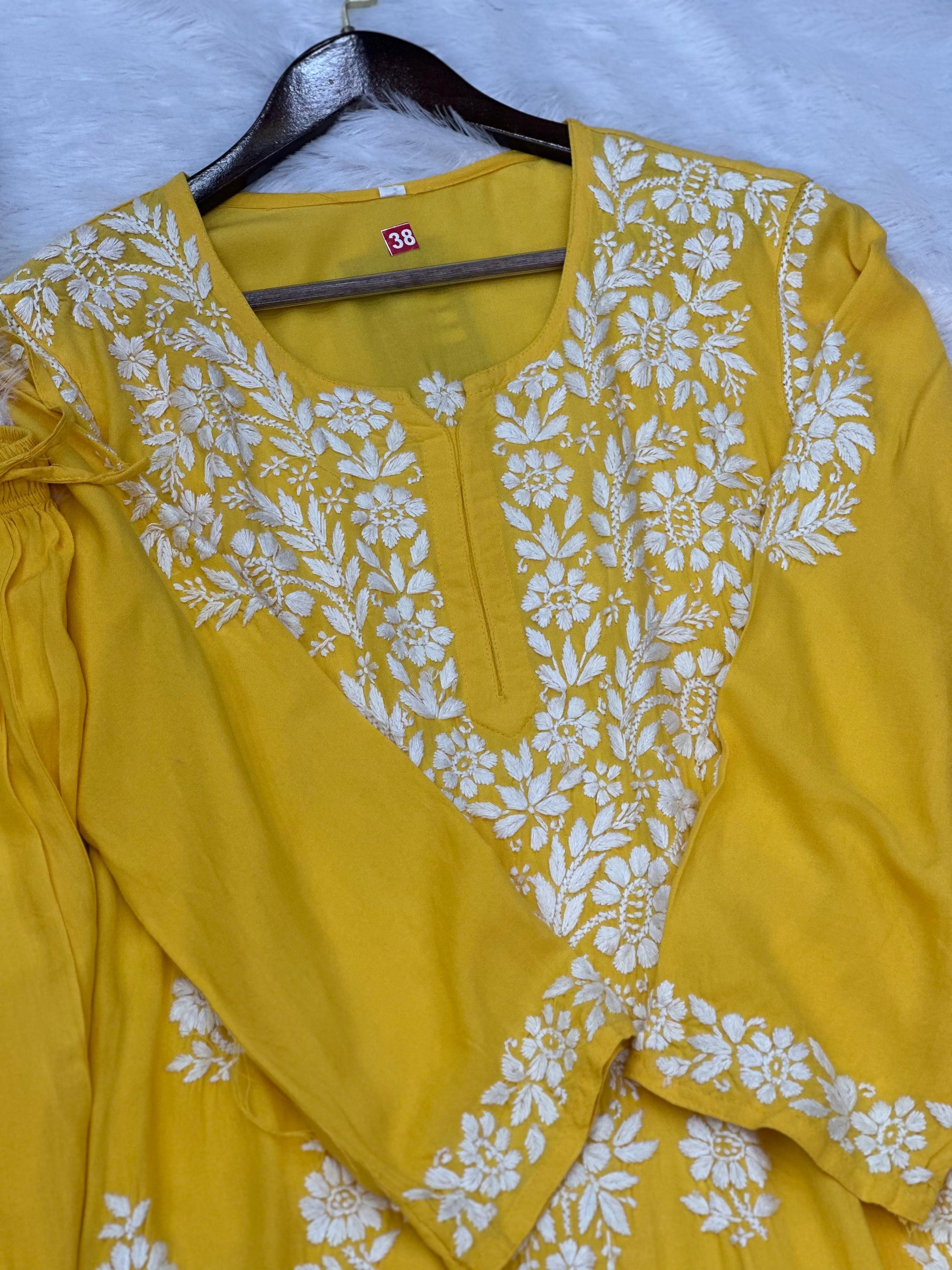 663 Lucknowi Palazzo Set -  Yellow