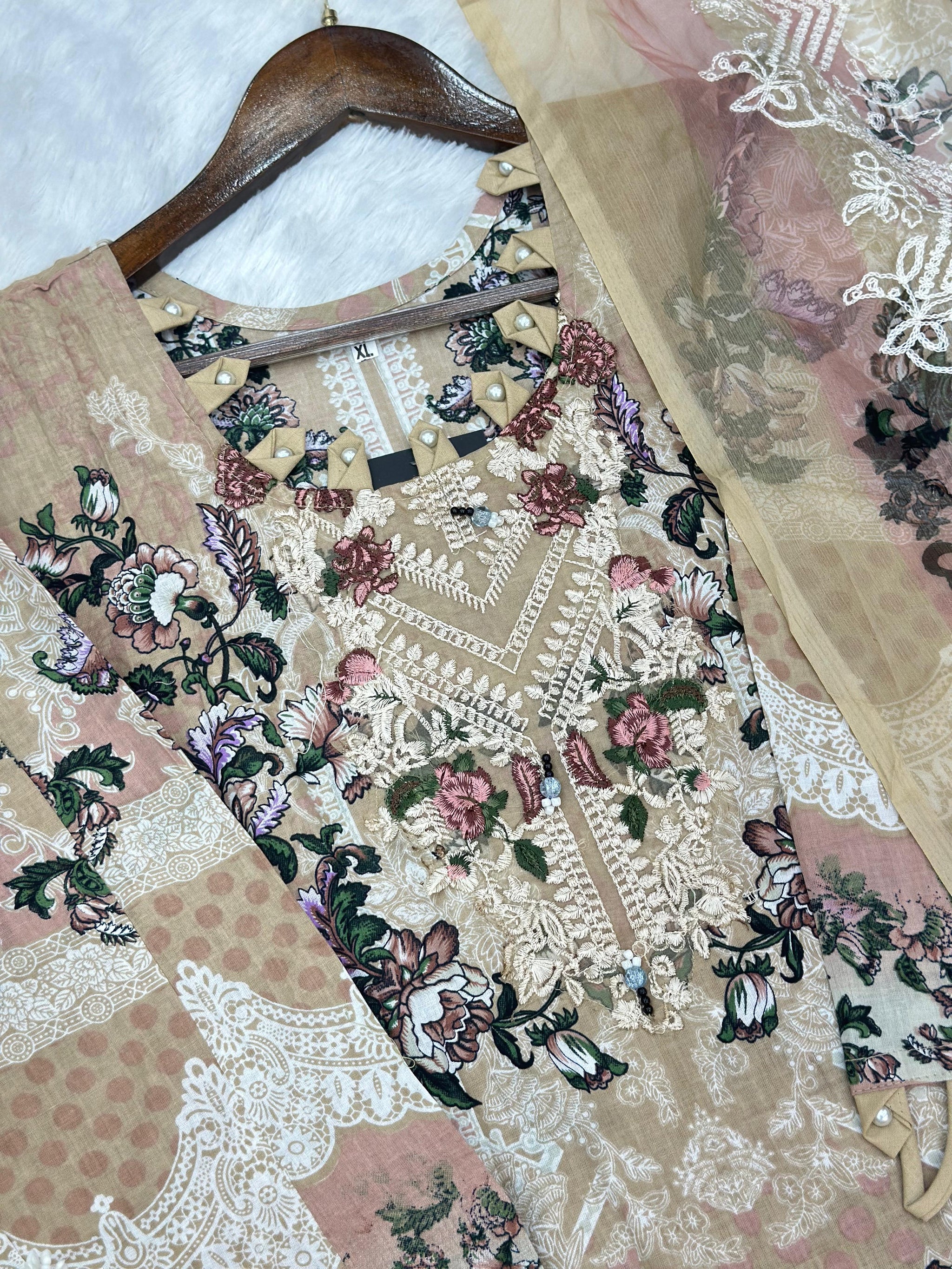 783 Readymade Jade Pakistani Floral Printed Lawn Suit