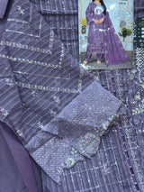 1436 Pakistani Unstitched Partywear - Purple