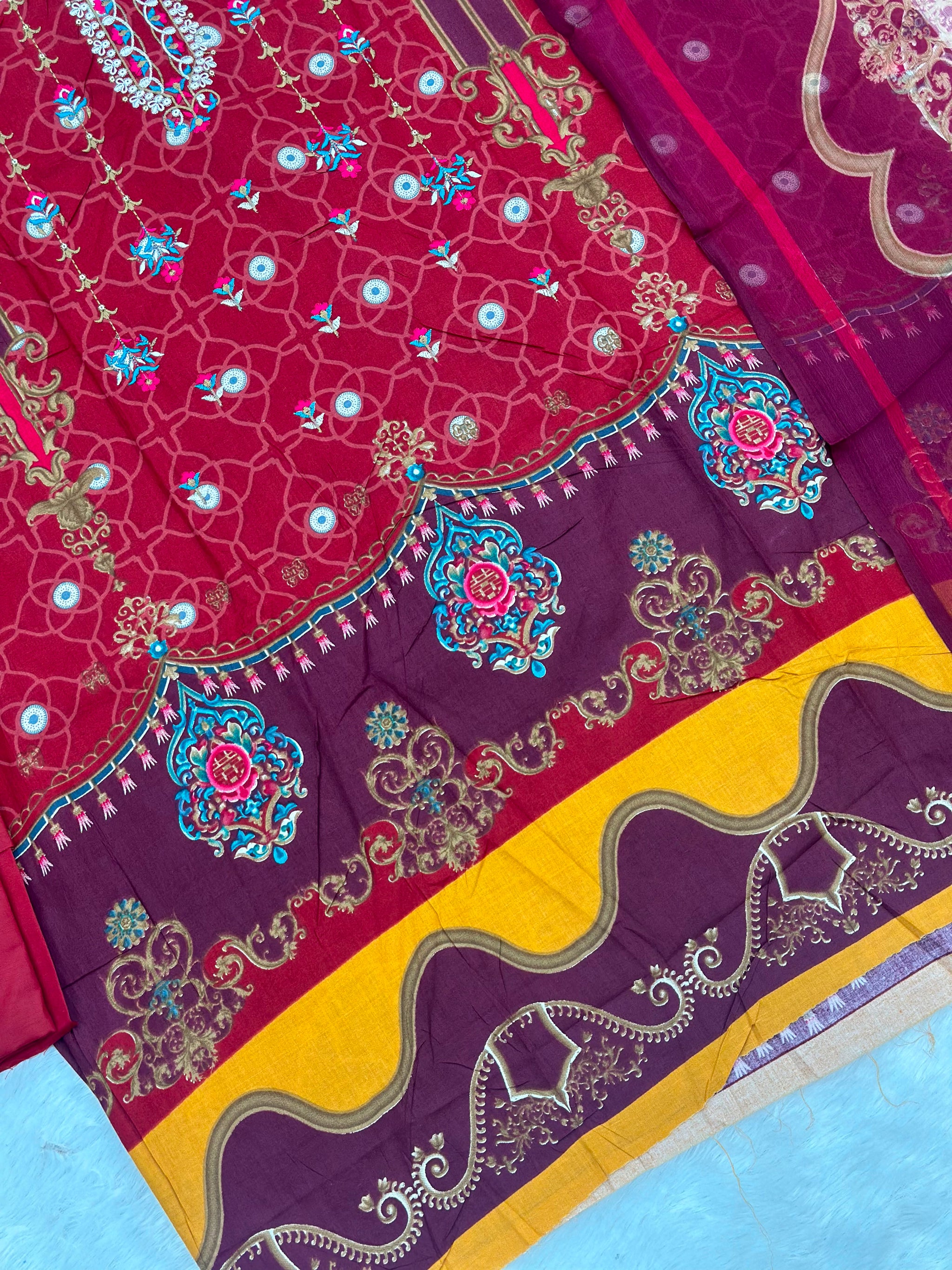 979 Unstitched Casual Lawn Suit