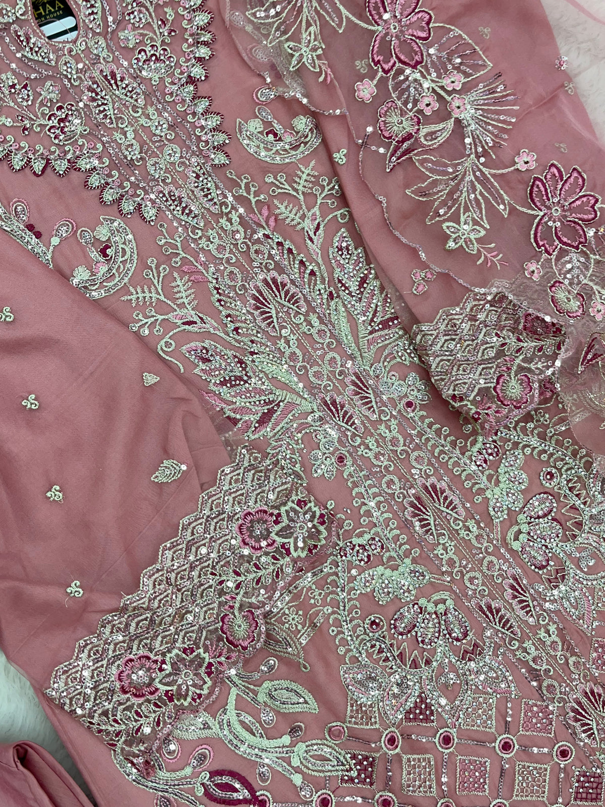 1430 Heavy Pakistani Partywear - Baby Pink