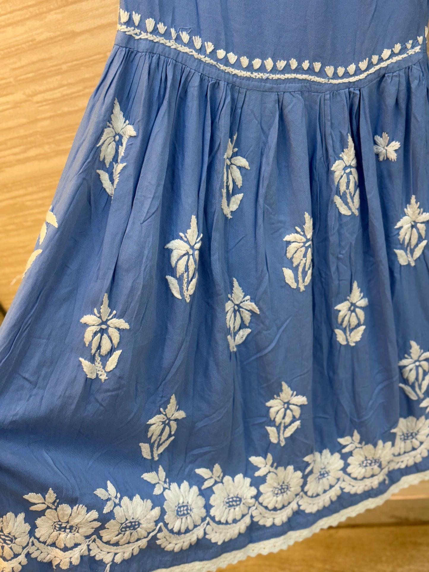 615 Lucknowi Gharara Set | Sky Blue