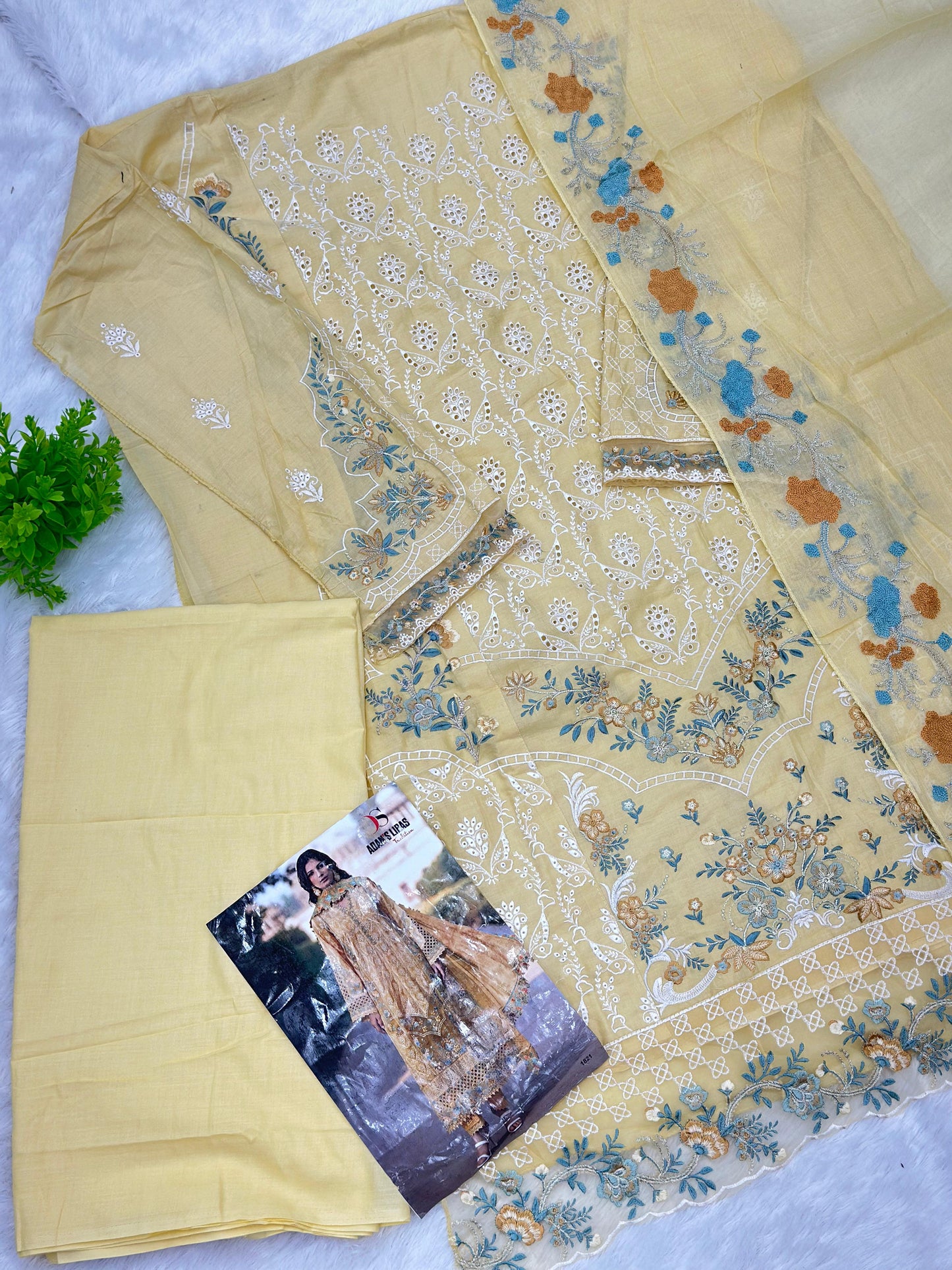 841 Adan Libas Pakistani Unstitched Lawn Suit