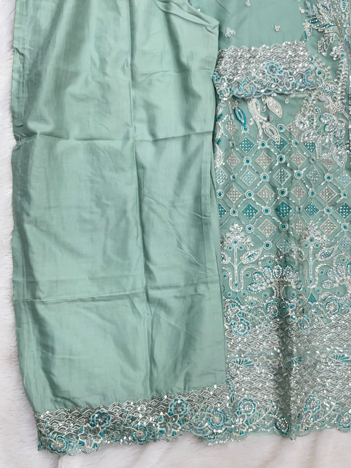 1430 Heavy Pakistani Partywear - Sky Blue