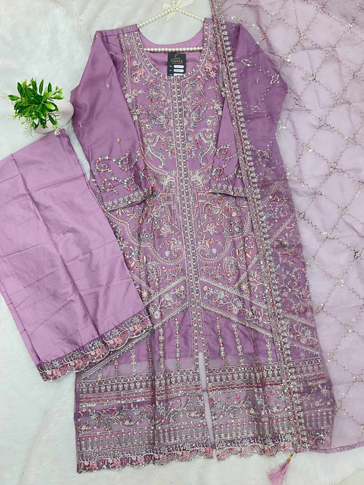1434 Heavy Pakistani Partywear - Dusty Purple
