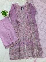 1434 Heavy Pakistani Partywear - Dusty Purple