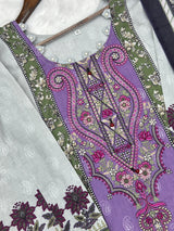851 Readymade Pakistani Floral Embroidery Lawn Suit