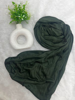 1188 Modest Jersey Hijab - Olive Green