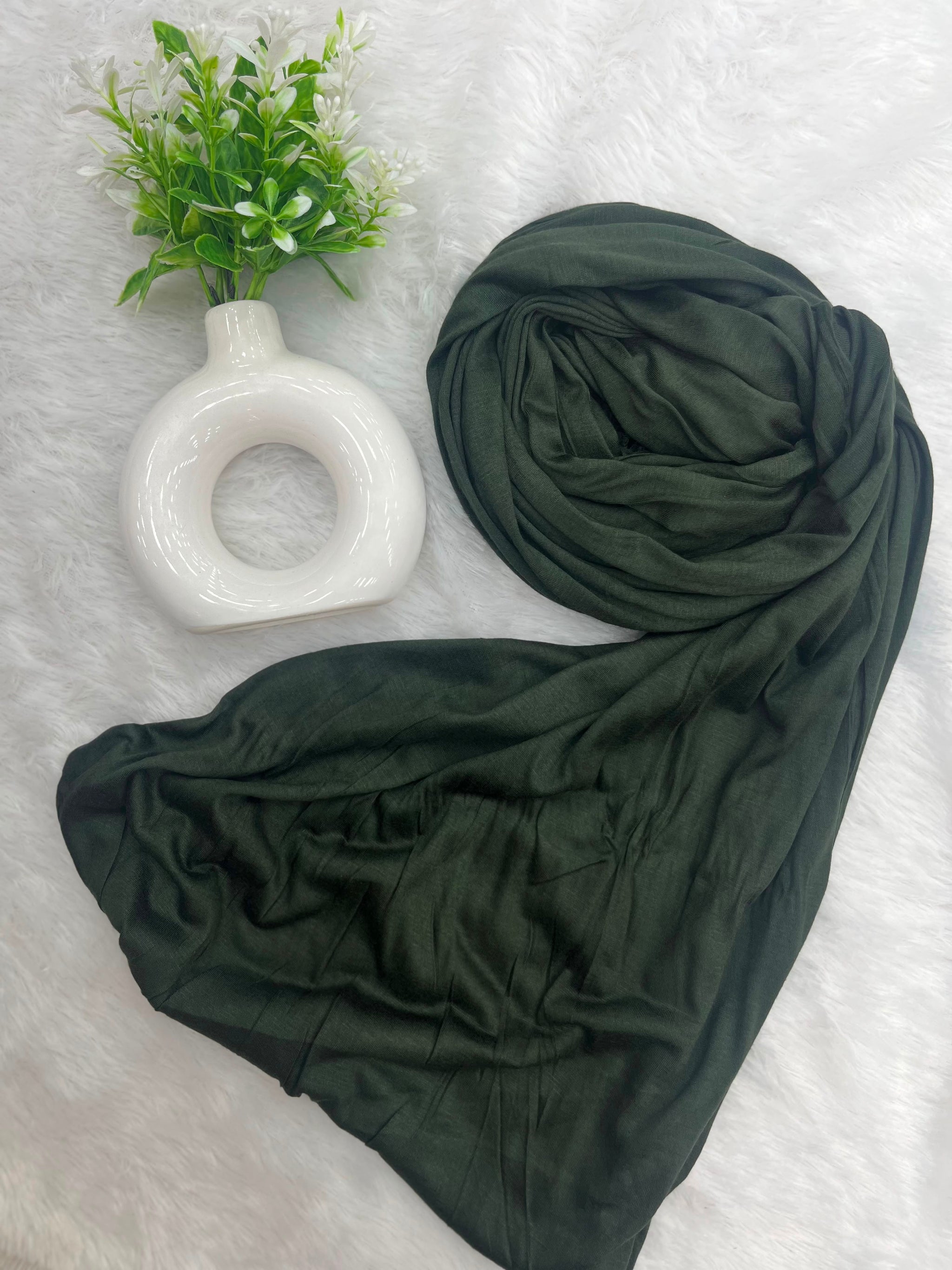1188 Modest Jersey Hijab - Olive Green
