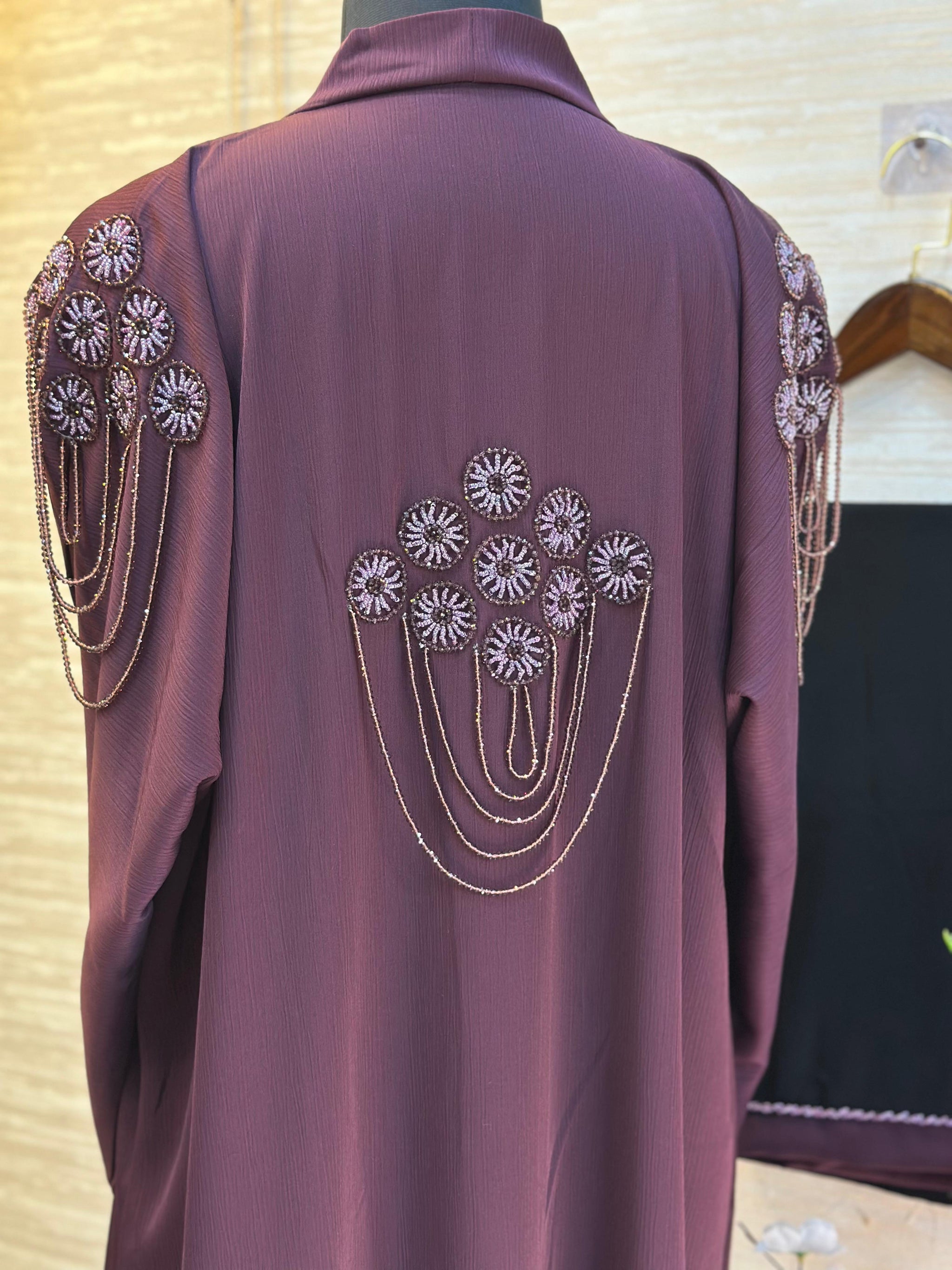 1115 The Premium Abaya - Wine Plum