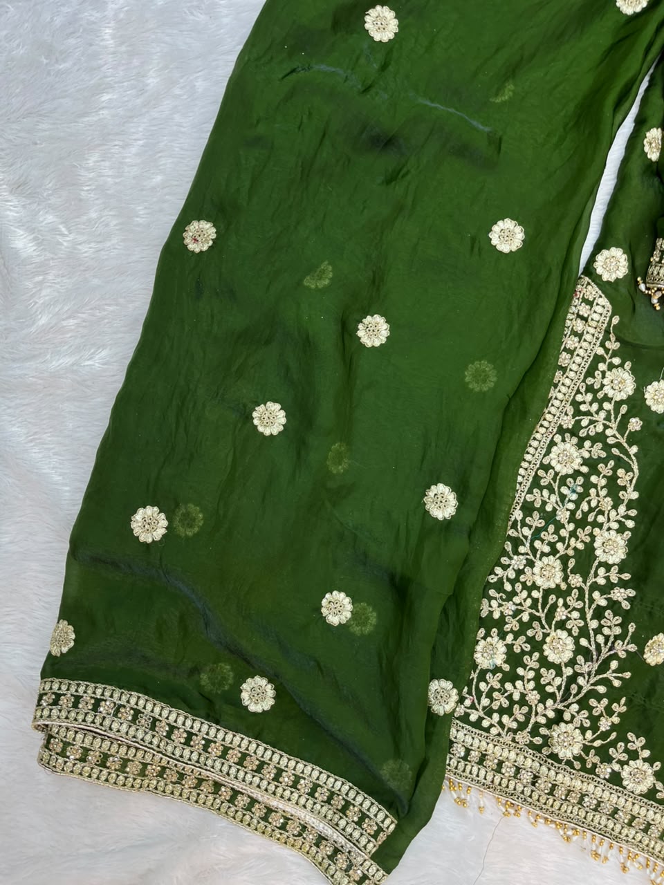 1489 Pakistani Party Wear - Bottle Gren