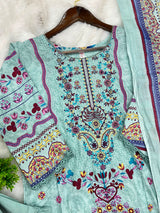 1216 Pakistani Embroidered Suit
