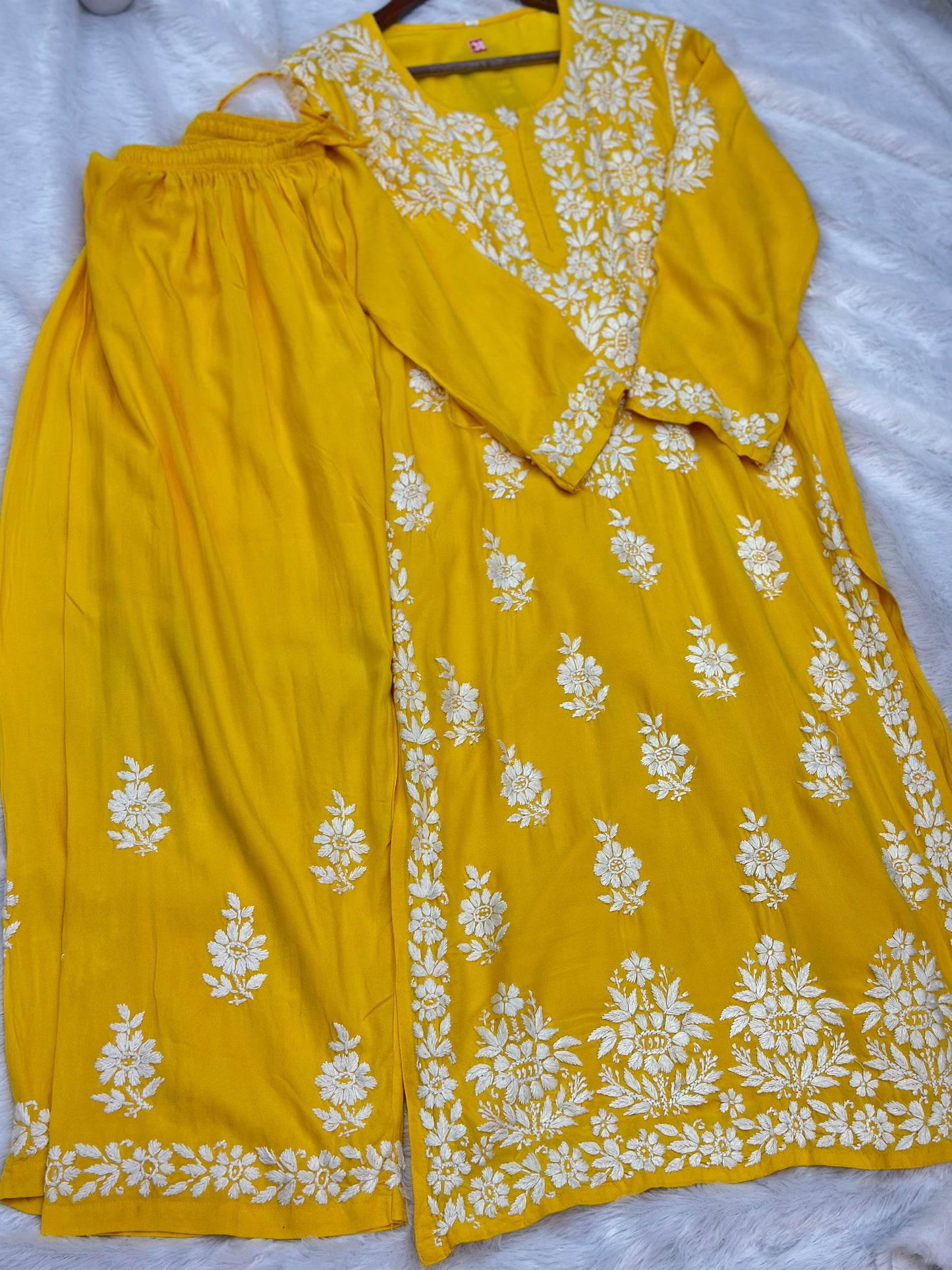 663 Lucknowi Palazzo Set -  Yellow