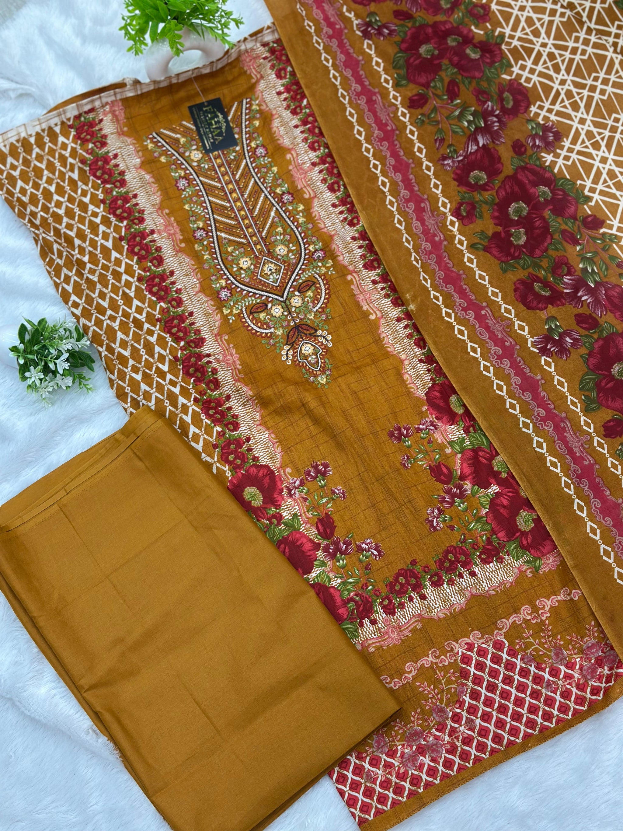 1006 Unstitched Casual Lawn Suit