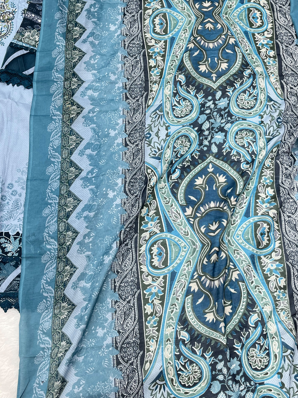 1449 Pakistani Embroidered Suit - Powder Blue