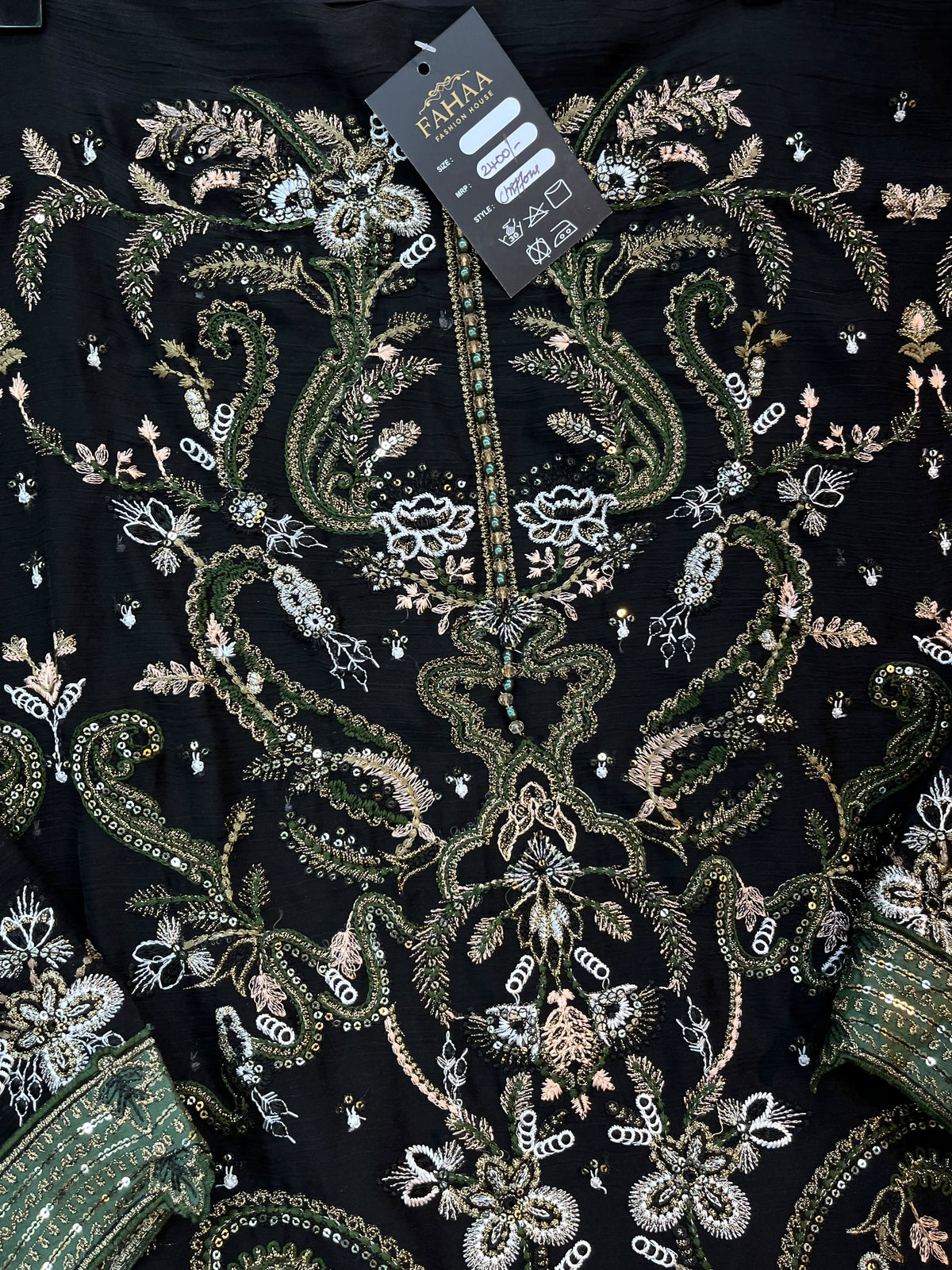 1484 Pakistani Unstitched Party Wear - Black