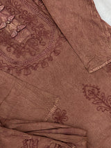1403 Kashmiri Embroidered CoordSet - Brick Brown