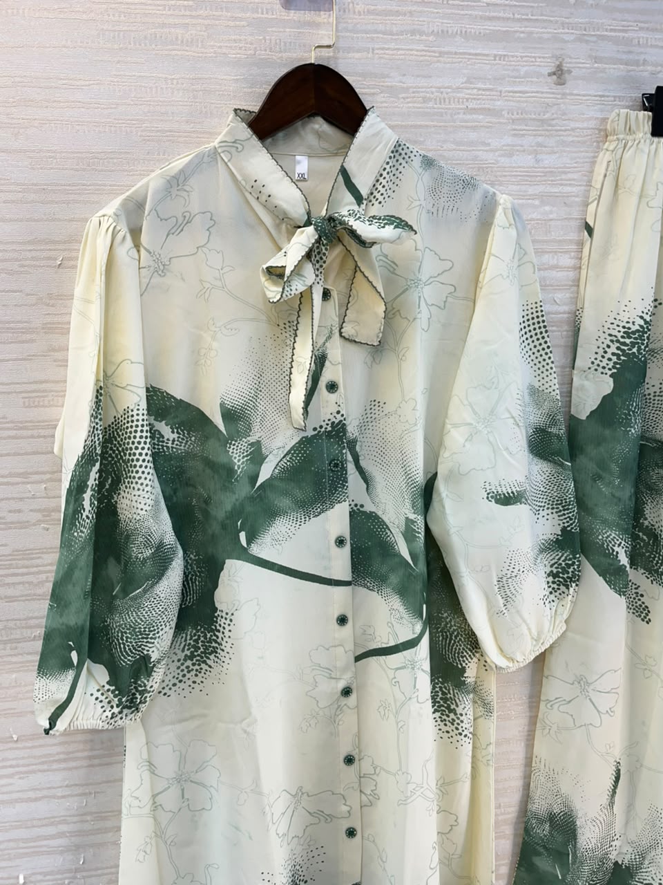 1192 Floral Printed Coord Set -  Bottle Green