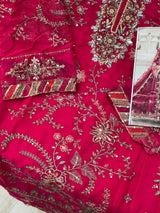 1439 Maria-B Unstitched Partywear - Rani Pink