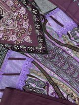 1449 Pakistani Embroidered Suit - Plum Purple