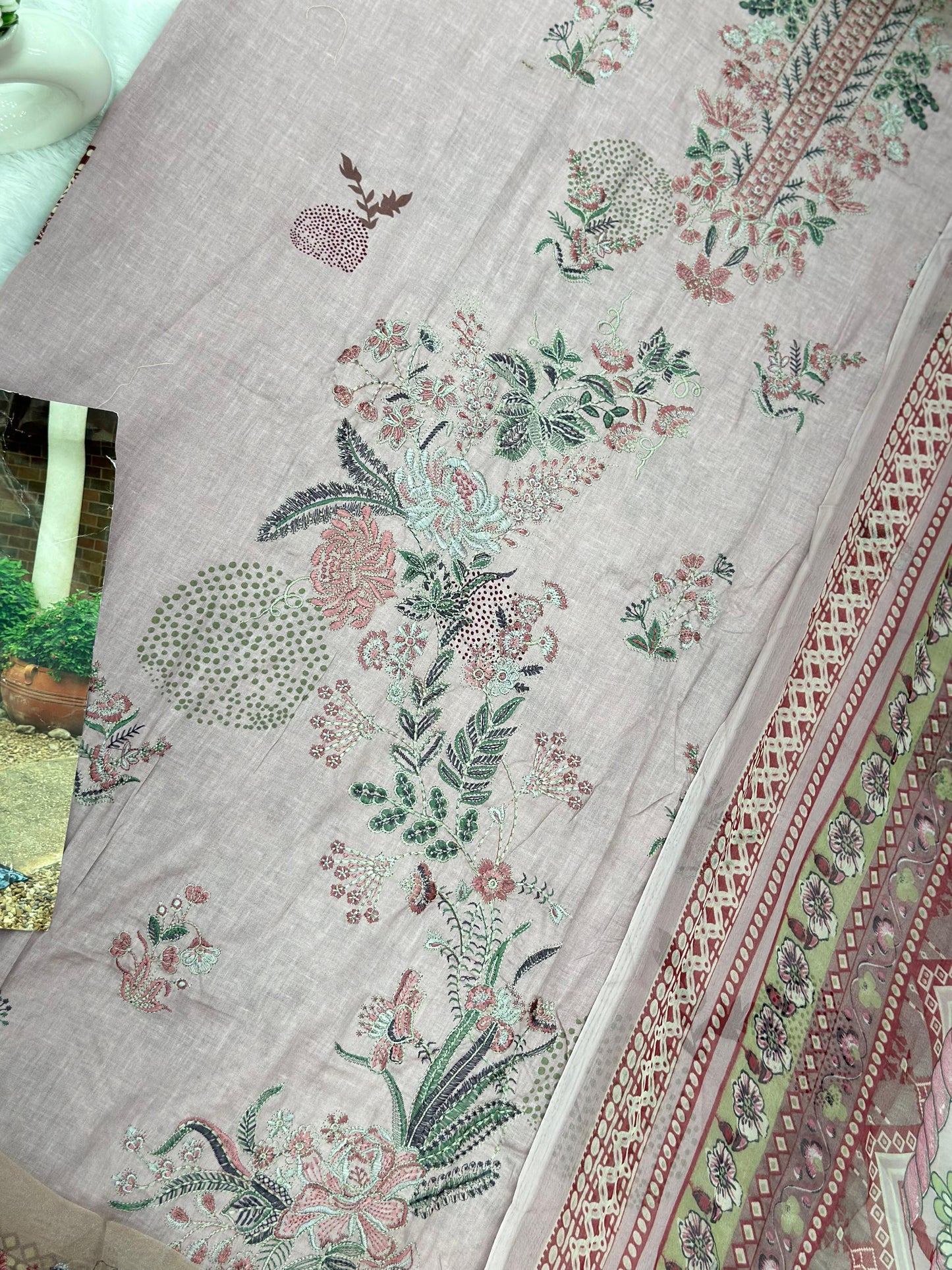 967 Unstitched Pakistani Embroidered Suit