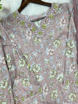 1441 Mausumery Foral Lawn Suit - Mauve Pink