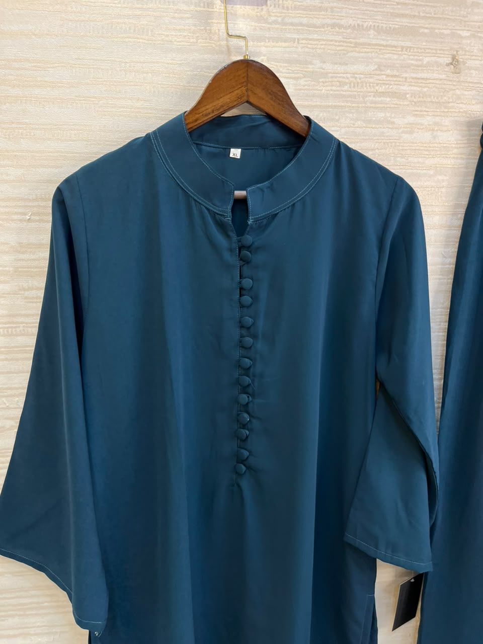 1062 Modest Mandarin Coord Set - Teal Blue
