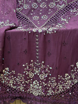 1442 Motifz Unstitched Partywear - Purple