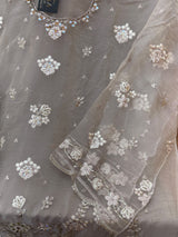 1438 Pakistani Unstitched Partywear - Beige