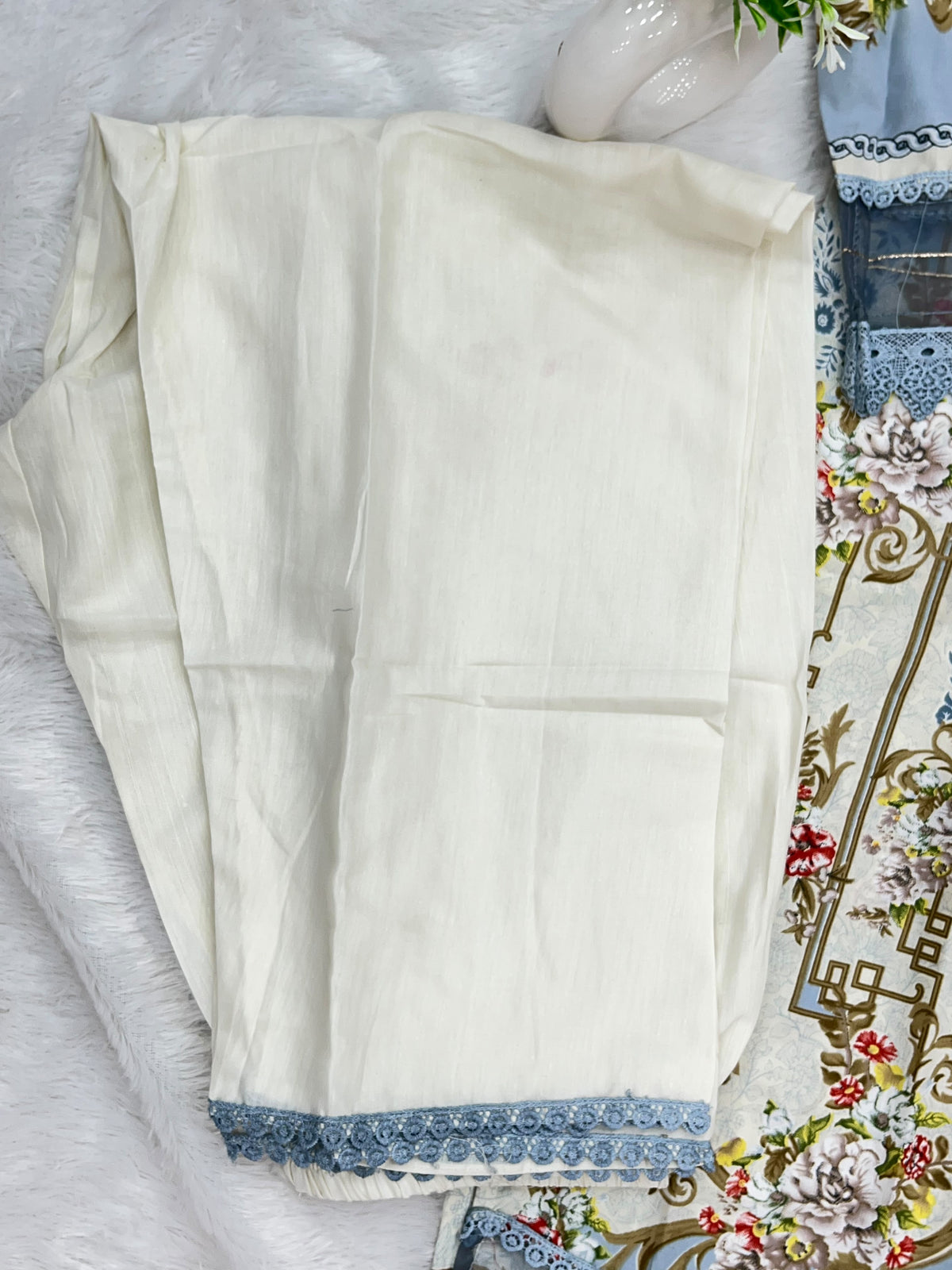 1449 Pakistani Embroidered Suit - Off White