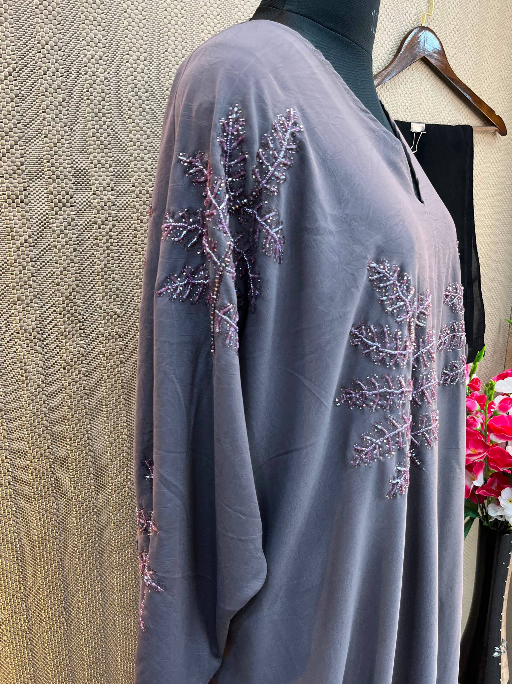 1118 The Premium Abaya - Lavender Gray