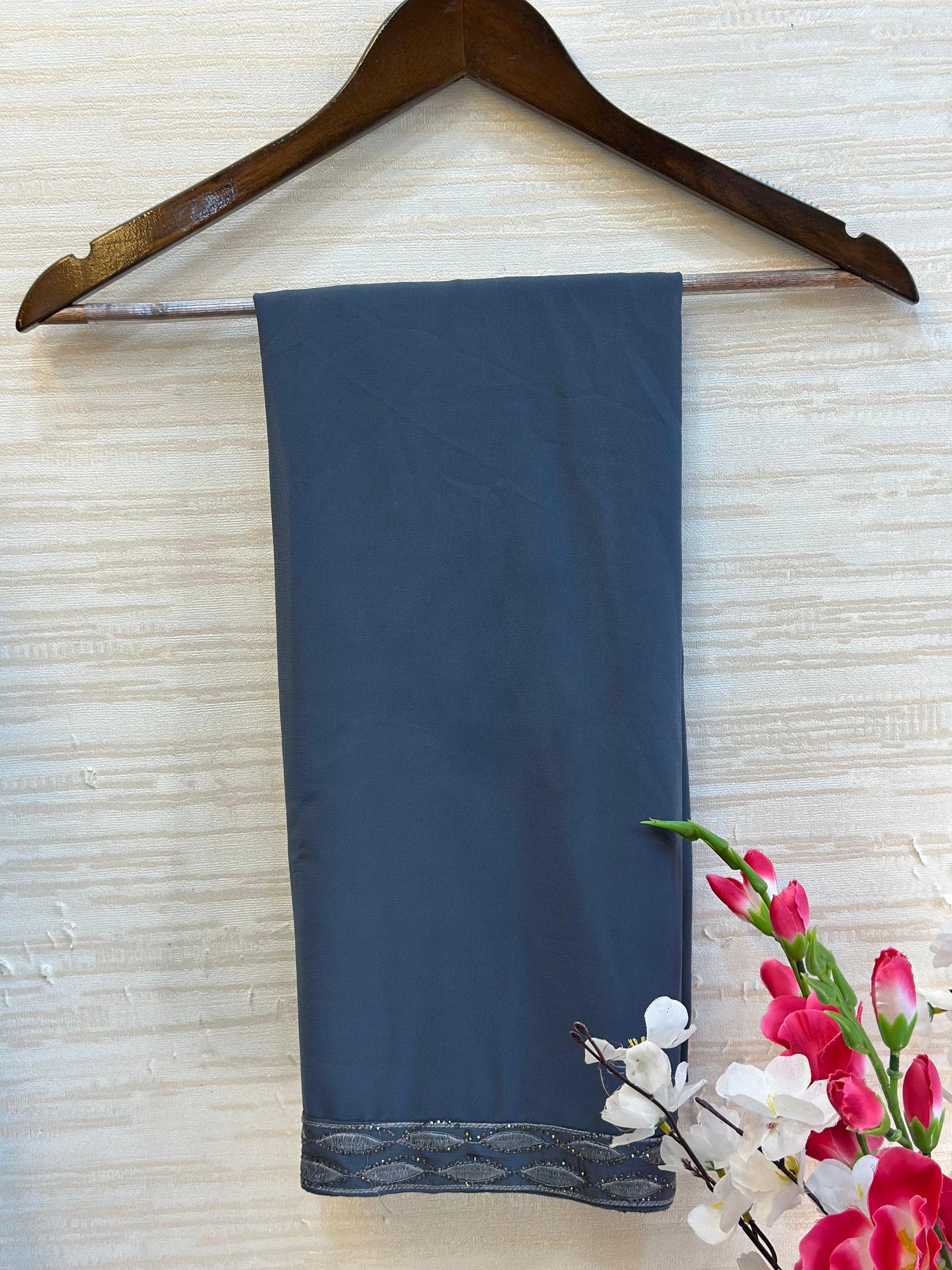 1113 The Premium Abaya - Steel Gray