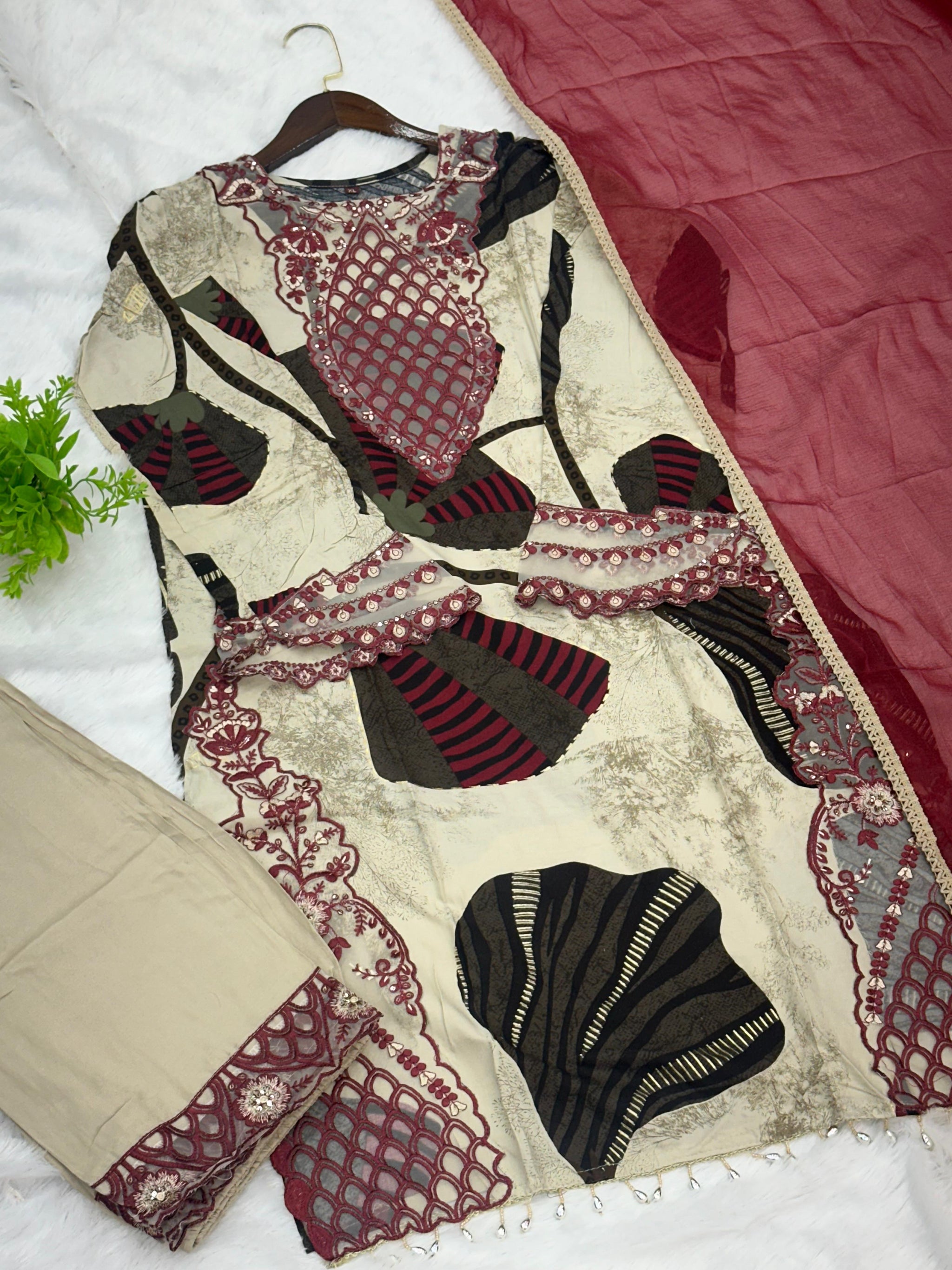 793 Readymade Pakistani Printed Coord-Set