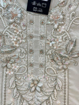 1488 Pakistani Unstitched Party Wear - Cream