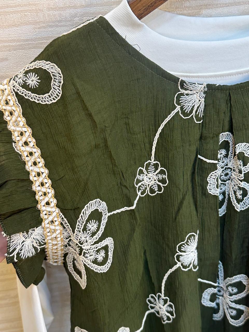 896 Flared Coord Set - Dark Green