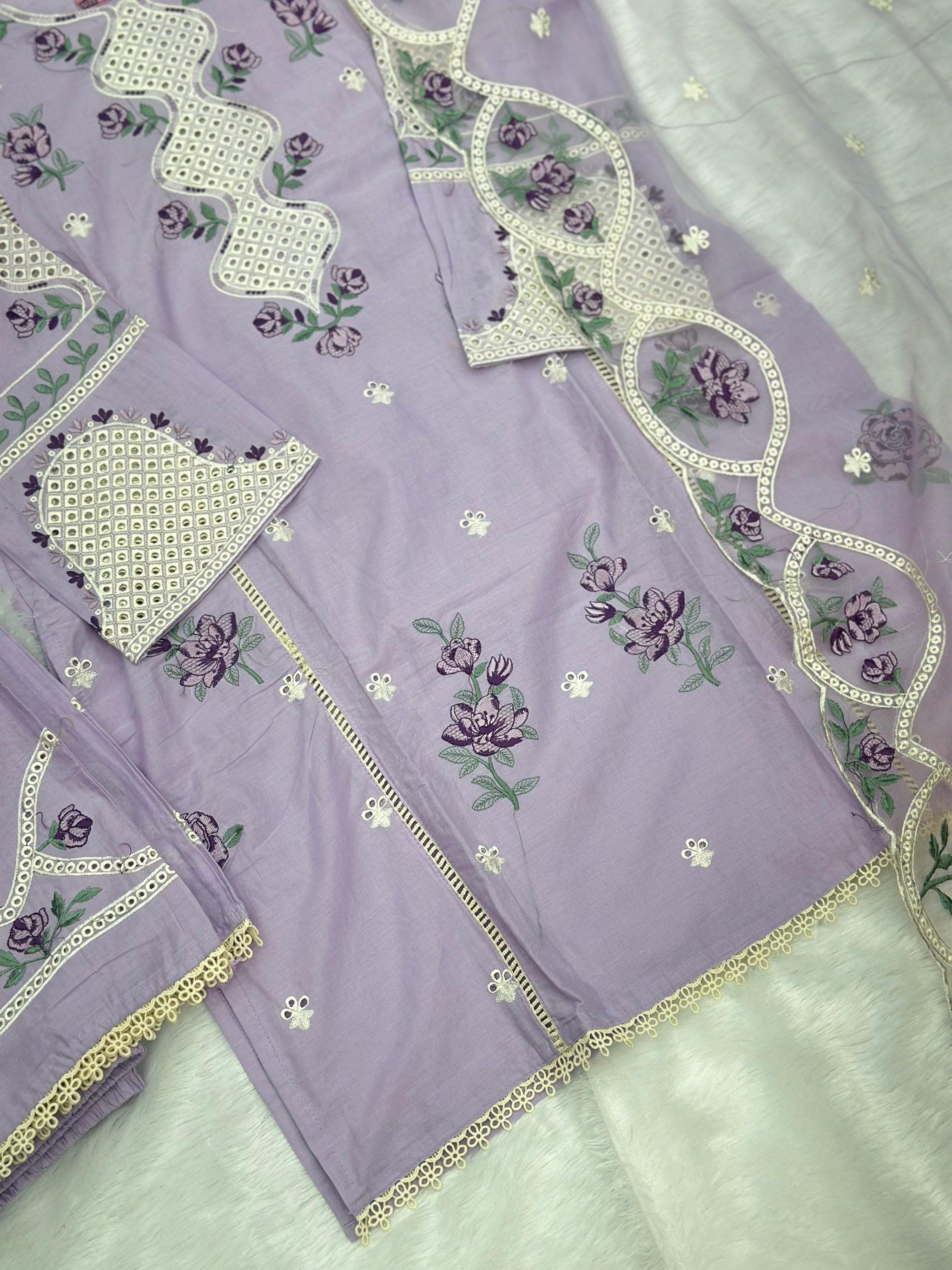 657 Premium Pakistani Lawn Cordset Set