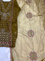 1156 Premium Pakistani Partywear -Mahendi Green