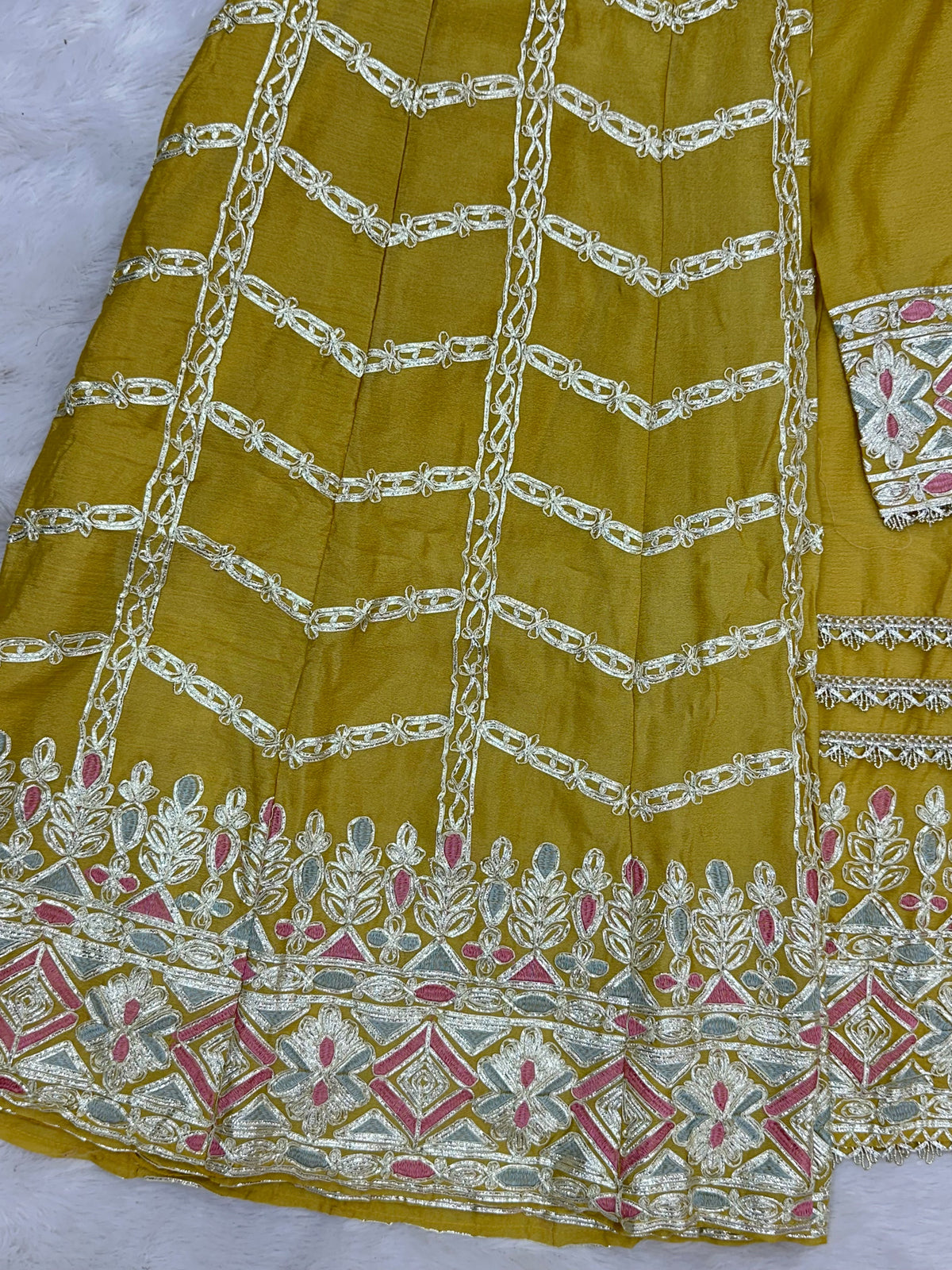 1435 Heavy Pakistani Partywear - Mustard Yellow