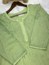 693 Lucknowi Palazzo Set - Pistachio Green
